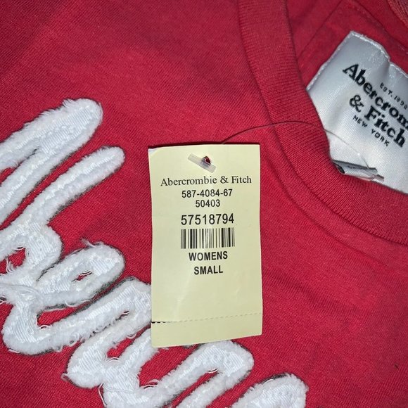 🍃2/$20🍃Abercrombie & Fitch Applique Logo Women's T-Shirt, Rose/Pink, S - Picture 2 of 7